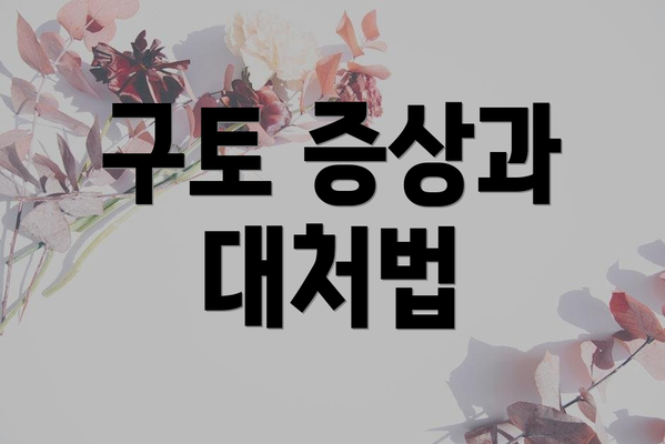 구토 증상과 대처법