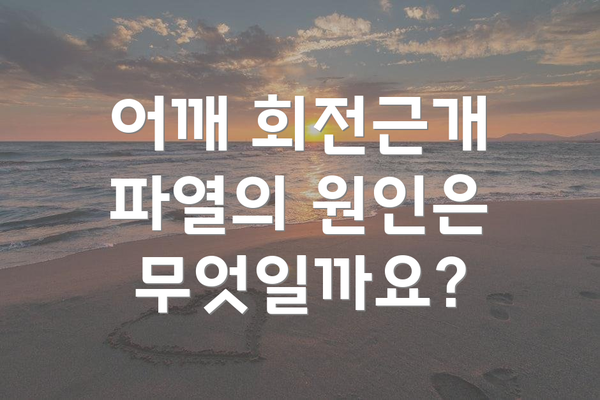 어깨 회전근개 파열의 원인은 무엇일까요?