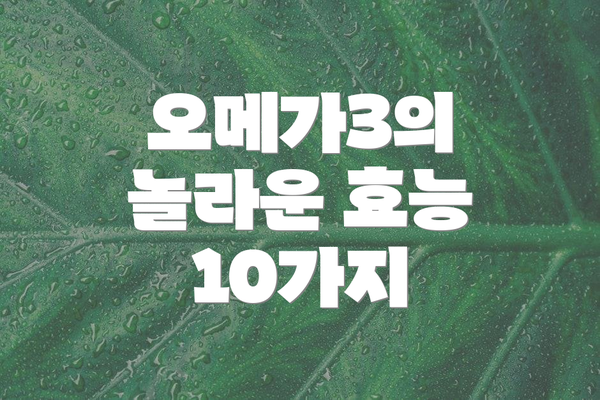 오메가3의 놀라운 효능 10가지