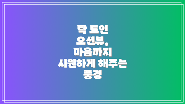 탁 트인 오션뷰, 마음까지 시원하게 해주는 풍경