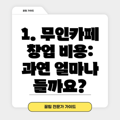 1. 무인카페 창업 비용:  과연 얼마나 들까요?