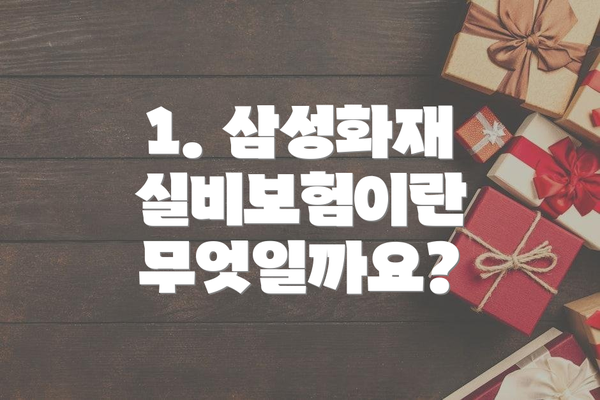 1. 삼성화재 실비보험이란 무엇일까요?