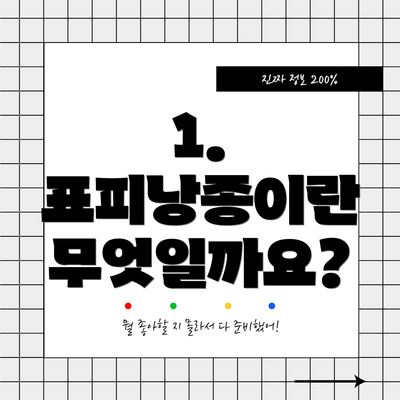 1. 표피낭종이란 무엇일까요?