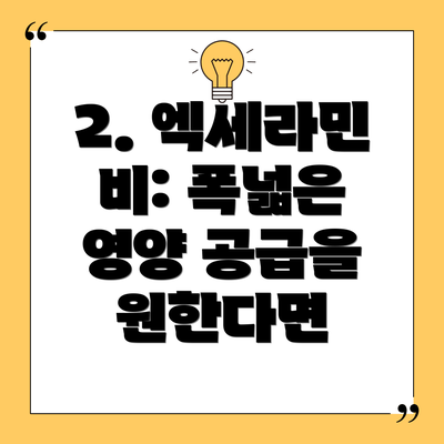 2. 엑세라민 비: 폭넓은 영양 공급을 원한다면