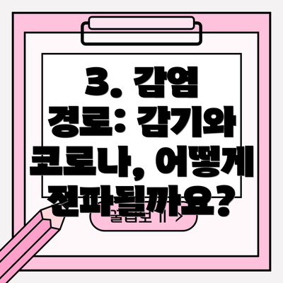 3. 감염 경로: 감기와 코로나, 어떻게 전파될까요?