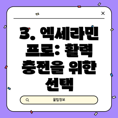 3. 엑세라민 프로: 활력 충전을 위한 선택