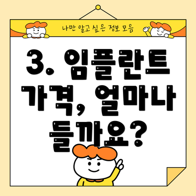 3. 임플란트 가격, 얼마나 들까요?