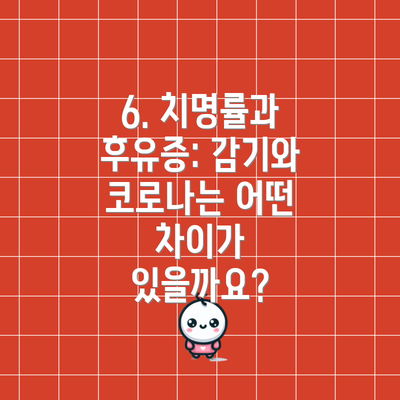 6. 치명률과 후유증: 감기와 코로나는 어떤 차이가 있을까요?