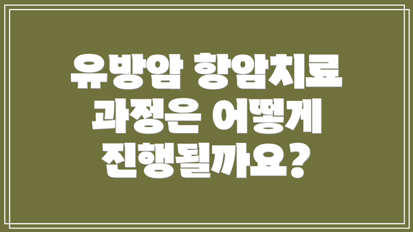 유방암 항암치료 과정은 어떻게 진행될까요?