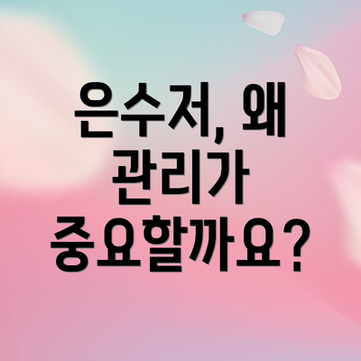 은수저, 왜 관리가 중요할까요?