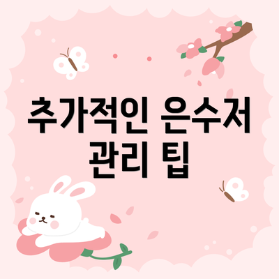 추가적인 은수저 관리 팁