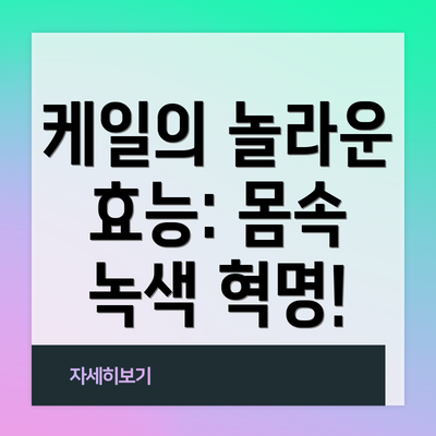 케일의 놀라운 효능: 몸속 녹색 혁명!