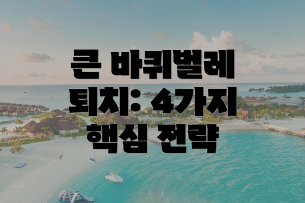 큰 바퀴벌레 퇴치: 4가지 핵심 전략