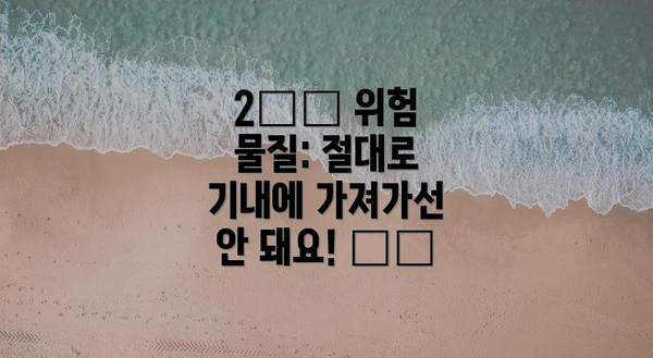2️⃣ 위험 물질: 절대로 기내에 가져가선 안 돼요! 💣💥