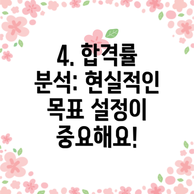4. 합격률 분석: 현실적인 목표 설정이 중요해요!