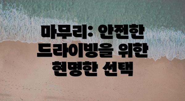 마무리: 안전한 드라이빙을 위한 현명한 선택