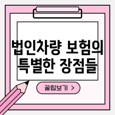 법인차량 보험의 특별한 장점들
