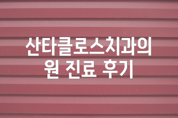 산타클로스치과의원 진료 후기