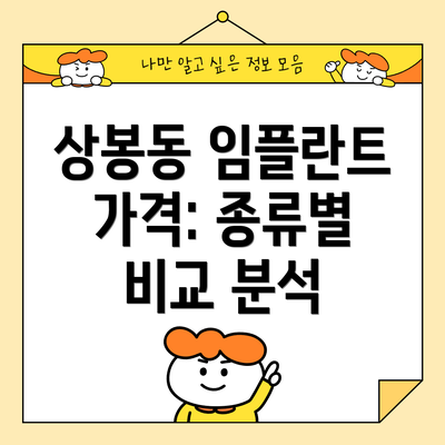상봉동 임플란트 가격: 종류별 비교 분석