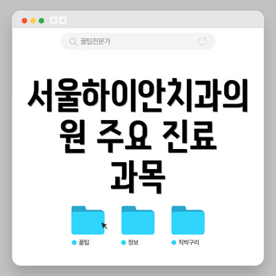 서울하이안치과의원 주요 진료 과목