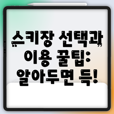 스키장 선택과 이용 꿀팁: 알아두면 득!