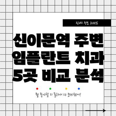신이문역 주변 임플란트 치과 5곳 비교 분석