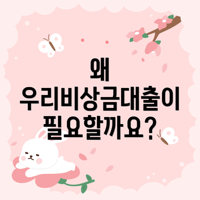 왜 우리비상금대출이 필요할까요?