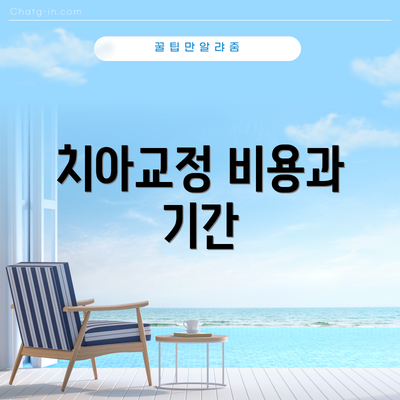 치아교정 비용과 기간
