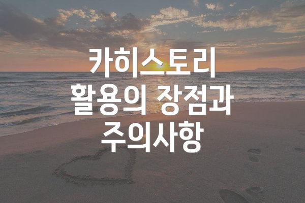카히스토리 활용의 장점과 주의사항