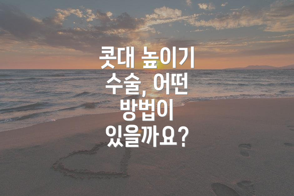 콧대 높이기 수술, 어떤 방법이 있을까요?
