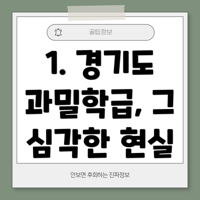 1. 경기도 과밀학급, 그 심각한 현실
