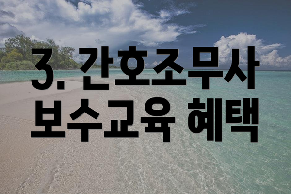 3. 간호조무사 보수교육 혜택