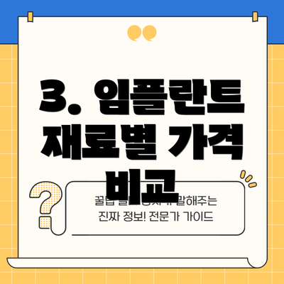 3. 임플란트 재료별 가격 비교