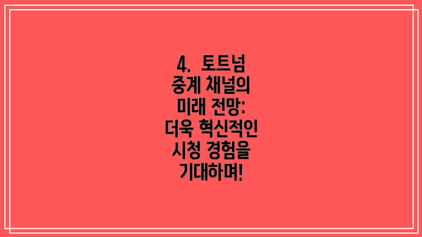 4.  토트넘 중계 채널의 미래 전망: 더욱 혁신적인 시청 경험을 기대하며!