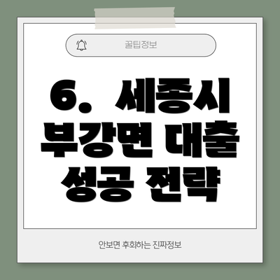 6.  세종시 부강면 대출 성공 전략